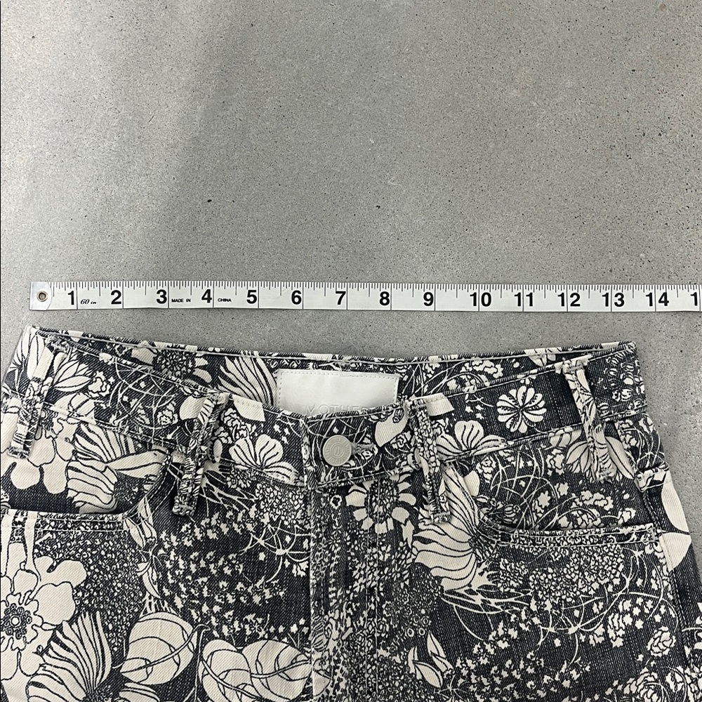 MOTHER Black and White Floral Pants - Picture 4 of 8